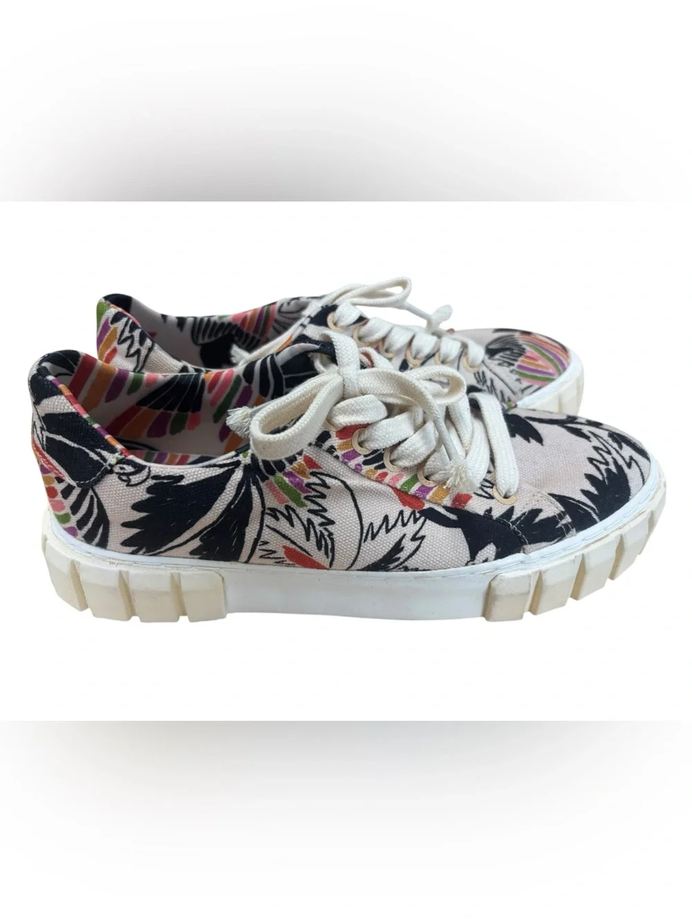 Farm Rio‎ Women’s Floral Canvas Lace-Up Sneakers Multicolor Size EUR 39